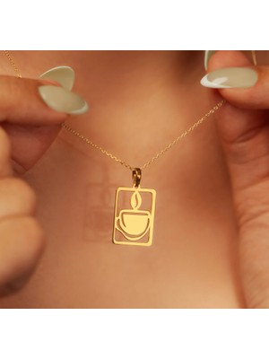 Kahve 14 Ayar Altın Kolye