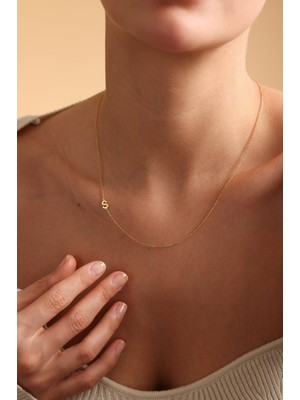 Harf Yazılı 14 Ayar Altın Kolye