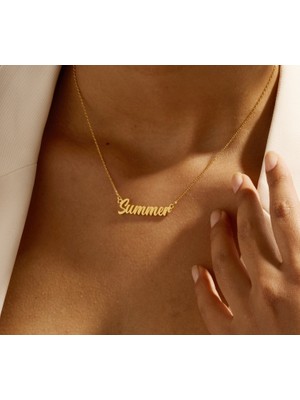 Isim Yazılı 14 Ayar Altın Kolye