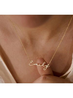 Isim Yazılı 14 Ayar Altın Kolye