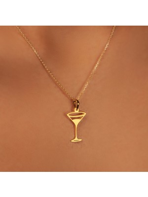 Şarap Kadehi 14 Ayar Altın Kolye