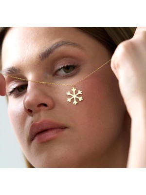 Kar Tanesi 14 Ayar Altın Kolye