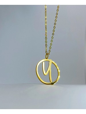 Y Harf 14 Ayar Altın Kolye