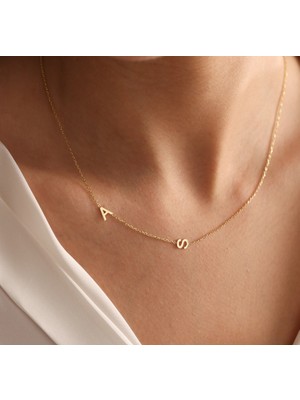 Harfler Yazılı 14 Ayar Altın Kolye