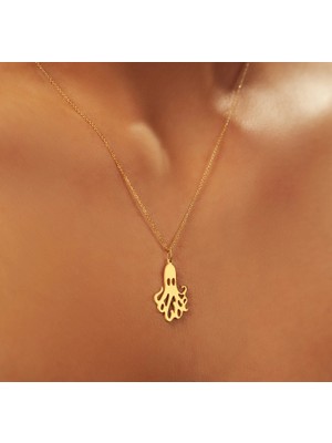 Ahtapot 14 Ayar Altın Kolye