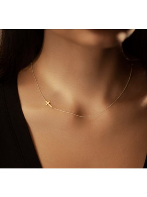 Haç 14 Ayar Altın Kolye