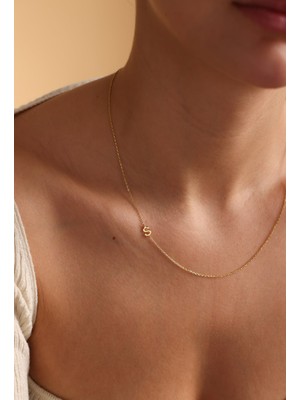 Harf Yazılı 14 Ayar Altın Kolye