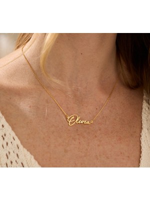 Isim Yazılı 14 Ayar Altın Kolye