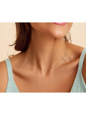 H Harf 14 Ayar Altın Kolye