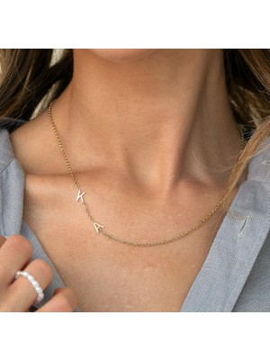 Harf Yazılı 14 Ayar Altın Kolye