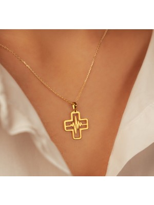 Haç 14 Ayar Altın Kolye