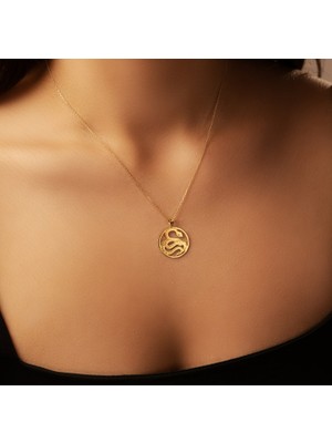 Ouroboros Yılan 14 Ayar Altın Kolye