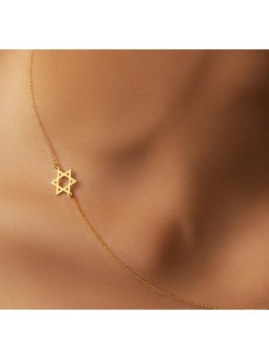 Davud Yıldızı 14 Ayar Altın Kolye