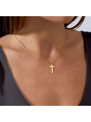 Haç 14 Ayar Altın Kolye