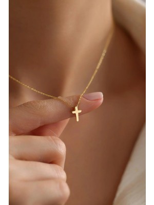 Haç 14 Ayar Altın Kolye