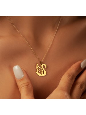 Kuğu 14 Ayar Altın Kolye