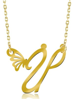 Ü Harf 14 Ayar Altın Kolye