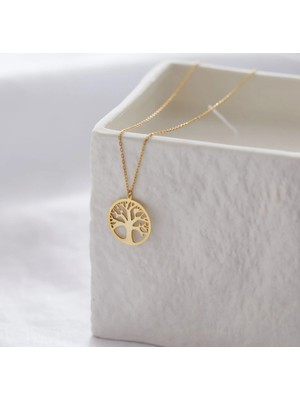 Hayat Ağacı 14 Ayar Altın Kolye