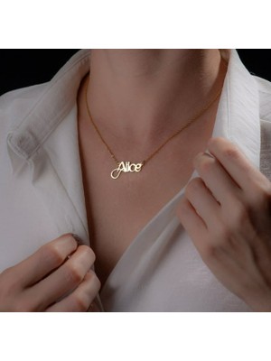 Isim Yazılı 14 Ayar Altın Kolye