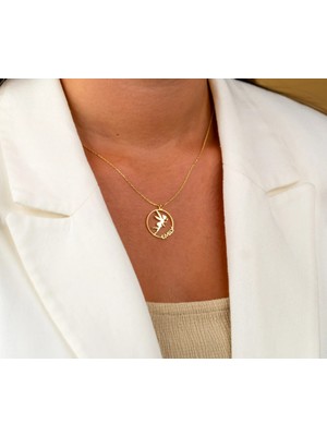 Peri Isim Yazılı 14 Ayar Altın Kolye