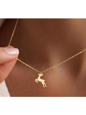 Yavru Geyik 14 Ayar Altın Kolye