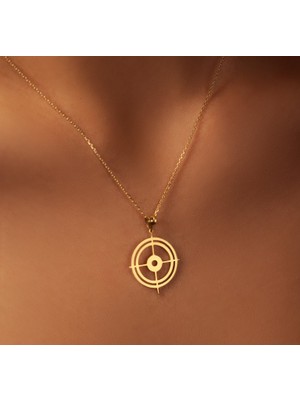 Hedef Tılsımı 14 Ayar Altın Kolye