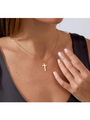 Haç 14 Ayar Altın Kolye