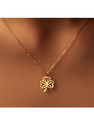 Yonca 14 Ayar Altın Kolye