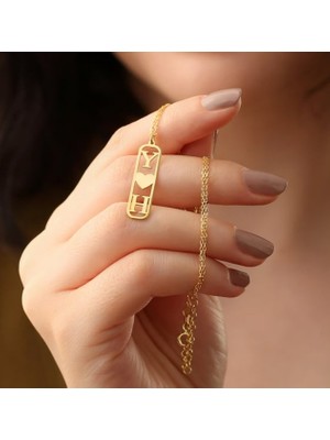 Harf Yazılı 14 Ayar Altın Kolye