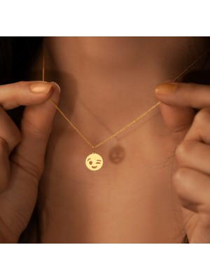 Emoji 14 Ayar Altın Kolye