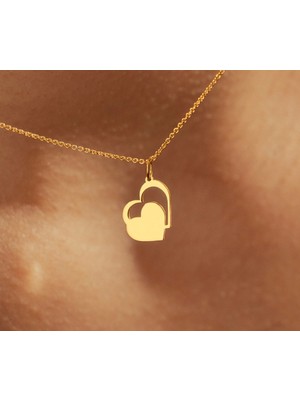 Kalplerimiz Bir 14 Ayar Altın Kolye