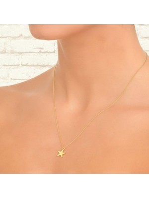 Yıldız Model Şans 14 Ayar Altın Kolye