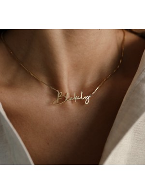 Isim Yazılı 14 Ayar Altın Kolye