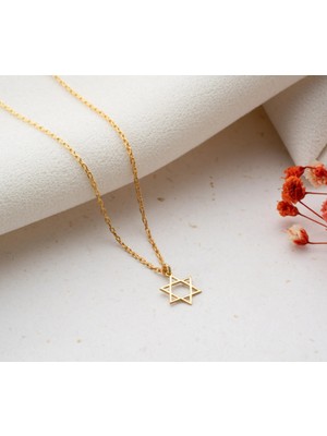 Davud Yıldızı 14 Ayar Altın Kolye