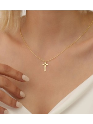 Haç 14 Ayar Altın Kolye