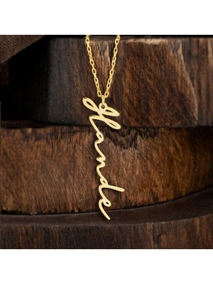 Isim Yazılı 14 Ayar Altın Kolye