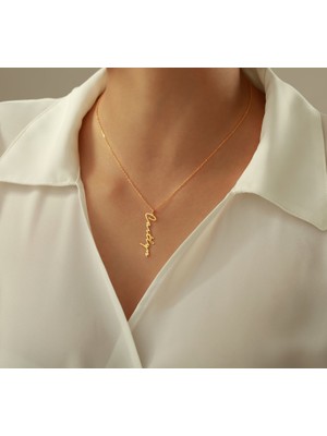 Isim Yazılı 14 Ayar Altın Kolye