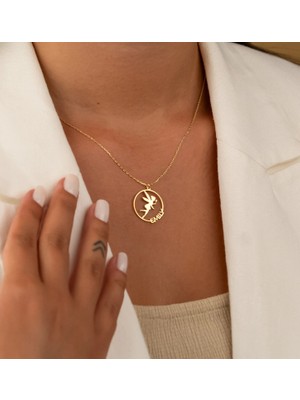 Melek Isim Yazılı 14 Ayar Altın Kolye