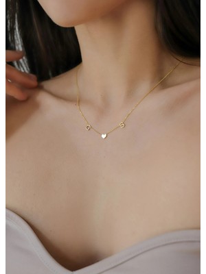 Harf Yazılı 14 Ayar Altın Kolye