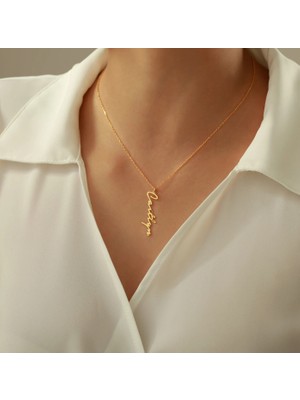 Isim Yazılı 14 Ayar Altın Kolye