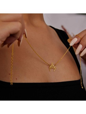 Orta Parmak 14 Ayar Altın Kolye