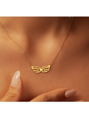 Melek Kanadı 14 Ayar Altın Kolye