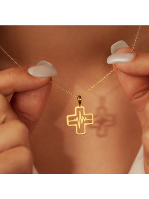 Kalbimin Ritmi 14 Ayar Altın Kolye