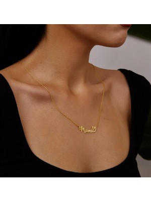 Isim Yazılı 14 Ayar Altın Kolye