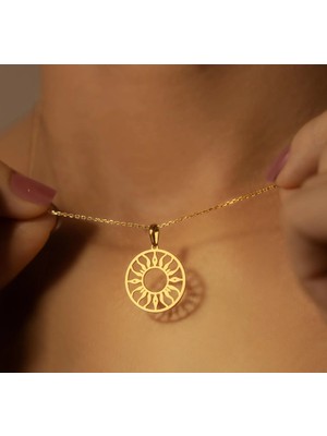 Güneş 14 Ayar Altın Kolye