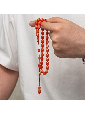 Sıkma Kehribar 925 Ayar Gümüş Tesbih