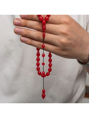 Sıkma Kehribar 925 Ayar Gümüş Tesbih