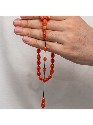 Sıkma Kehribar 925 Ayar Gümüş Tesbih