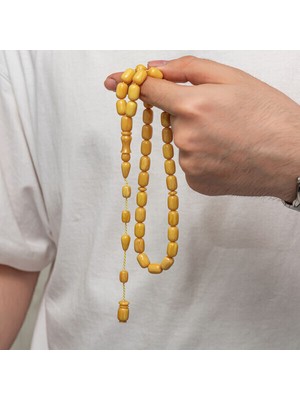 Sıkma Kehribar 925 Ayar Gümüş Tesbih