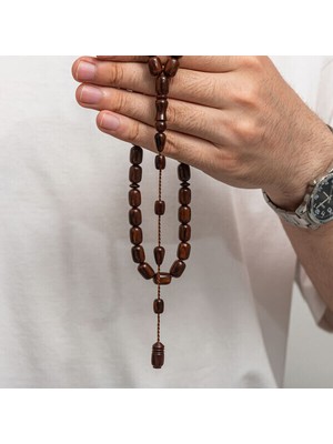 Sıkma Kehribar 925 Ayar Gümüş Tesbih